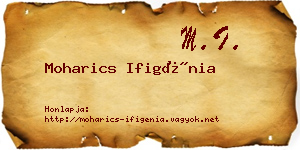 Moharics Ifigénia névjegykártya